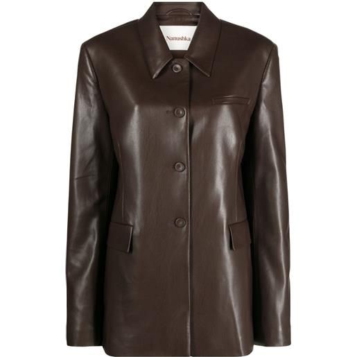 Nanushka blazer hadasa - marrone