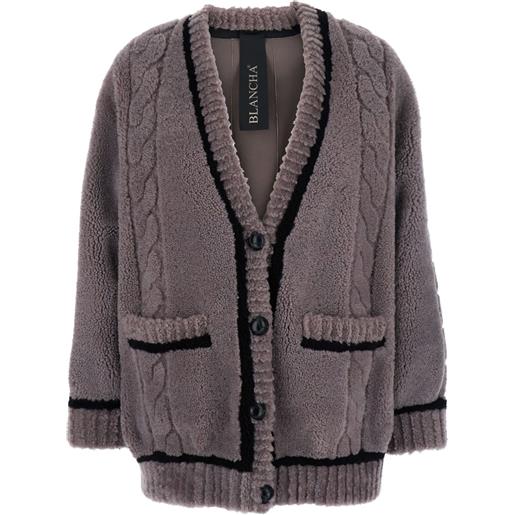Blancha cardigan con scollo a v - grigio