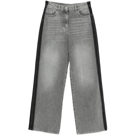 TWINSET jeans con dettaglio a righe - grigio