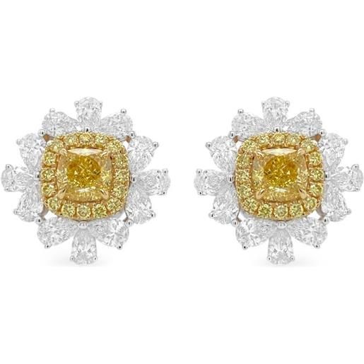 HYT Jewelry orecchini in oro giallo e bianco 18 carati con diamanti - argento