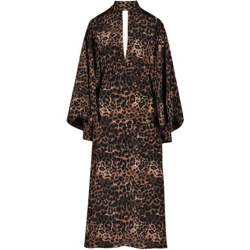 Johanna Ortiz abito post treasured midi con scollatura posteriore - marrone