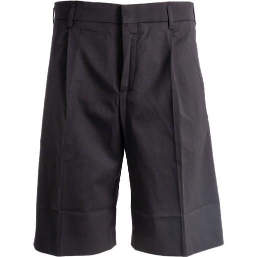 Jacquemus shorts ovalu con pieghe - nero