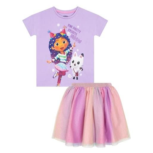 Dream. Works gabby's dollhouse vestiti per bambini | maglietta y gonne bambine e ragazze | abbigliamento bambini | viola 8-9 anni