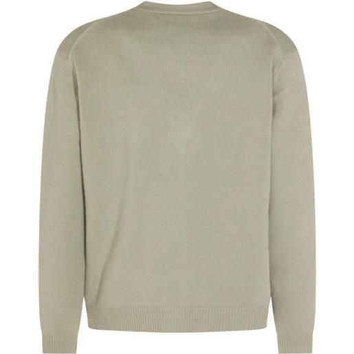 Maison Kitsuné cardigan fox head con intarsio - verde