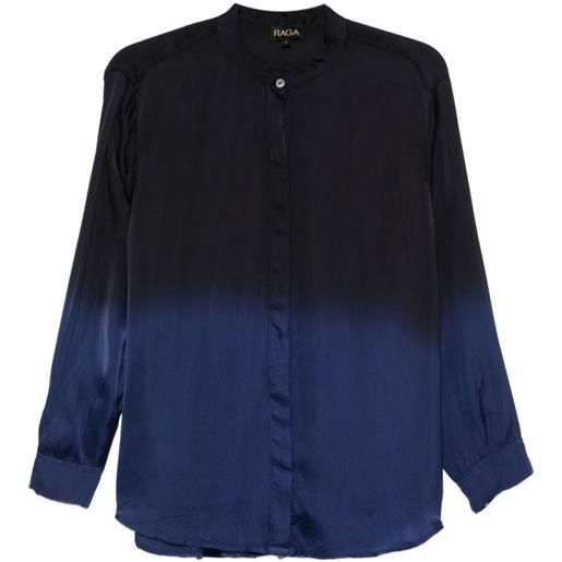 YAVI camicia con fantasia tie dye - blu
