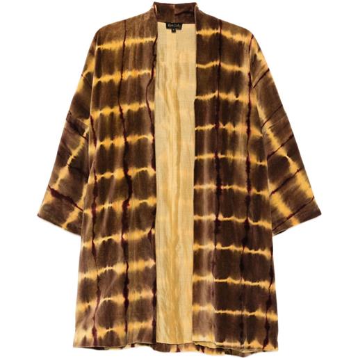 YAVI cardigan con fantasia tie dye - marrone