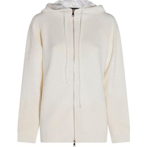 Fabiana Filippi felpa con paillettes e cappuccio - toni neutri