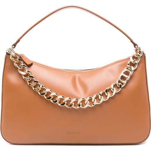 TWINSET borsa a spalla con catena - marrone