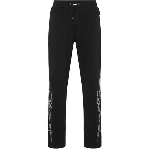 Philipp Plein pantaloni con borchie - nero