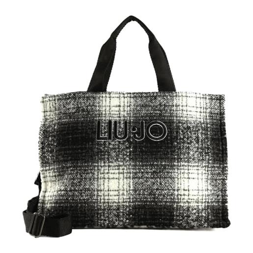 Liu jo shopping bag grande con logo check black