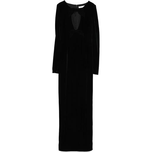 Alessandra Rich abito da sera in velluto con fiocco - nero