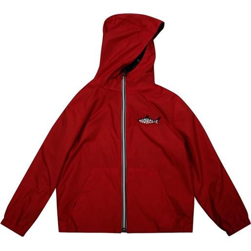 Moncler Enfant impermeabile con applicazione - rosso