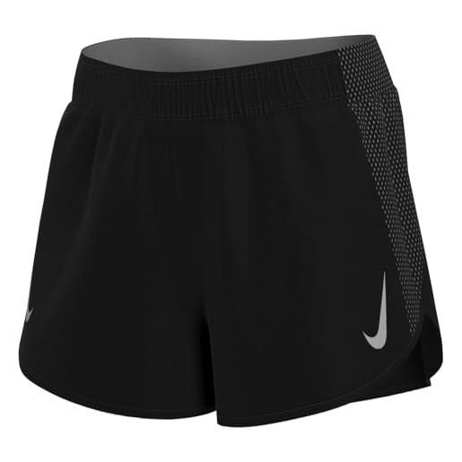 Nike women's pantaloncini w nk fast df tempo short, black/reflective silv, dd5935-010, xl