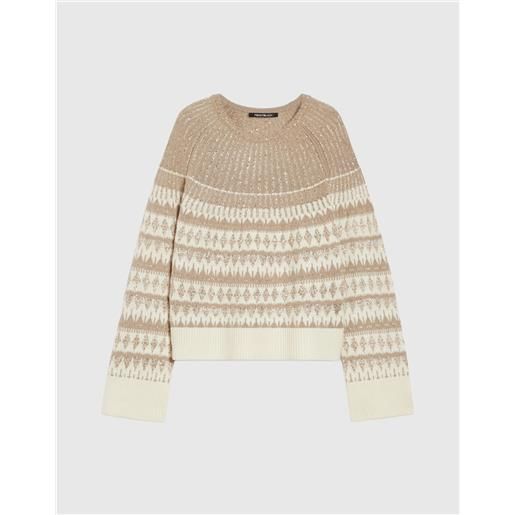 Penny Black pennyblack maglia jacquard con paillettes colore avorio