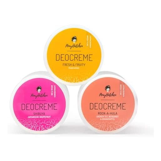PonyHütchen 3x50 ml - cosmetico naturale deodorante crema senza sali di alluminio - deodorante naturale - vegano