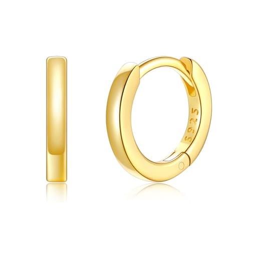 Orecchini Cerchio DONNA Mm 12 Con Croce Pendente E Zirconi Bianchi In ARGENTO - MADE IN ITALY - Foto 7