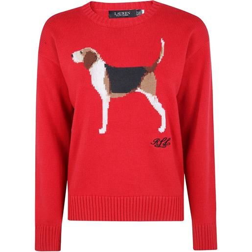 Lauren Ralph Lauren maglione con motivo cane - rosso