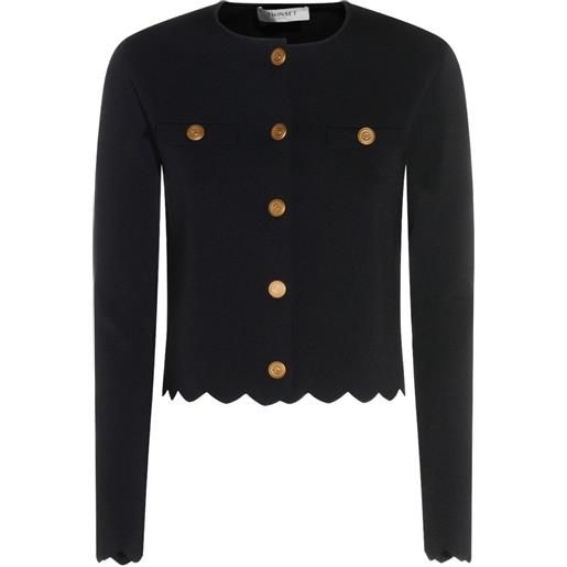 TWINSET giacca con orlo a smerlo - nero