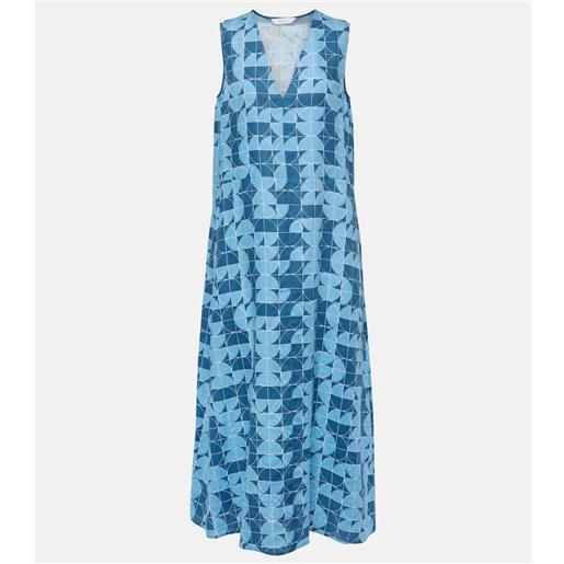 Max Mara abito midi urlo in lino con stampa