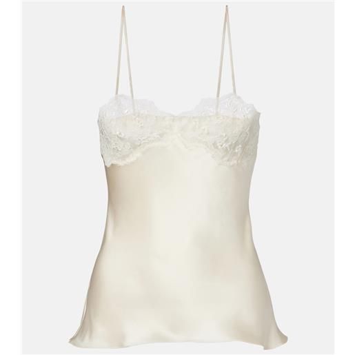 Chloe chloã© camisole in raso di seta con pizzo