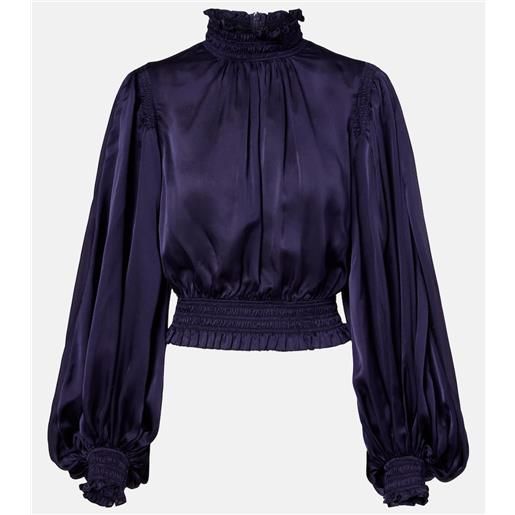 Zimmermann blusa dream in seta arricciata