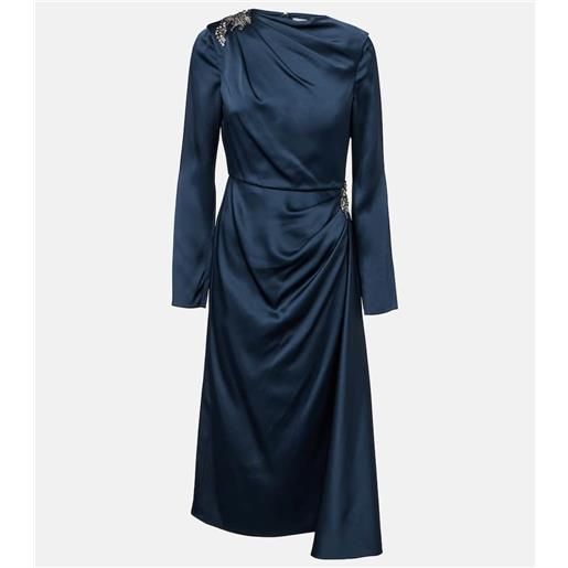 Erdem abito midi in raso con ricamo