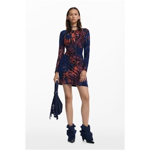 Desigual, abito arty drappeggiato, donna, nero, l