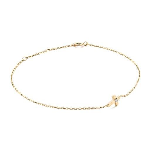 Bracciale Donna In Oro Giallo 9K (375) - Lunghezza 19 Cm, Design Elegante E Semplice, Gioiello Di Lusso Con Confezione Regalo