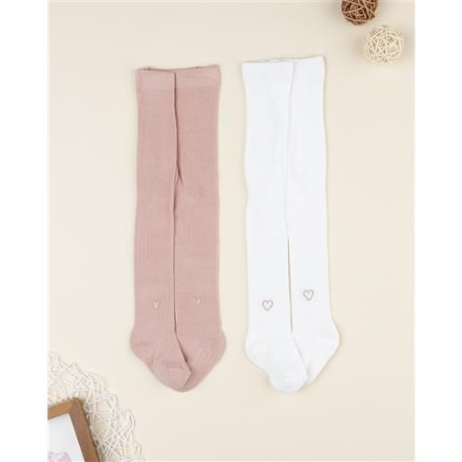 Prénatal pack 2 collant coste bambina con cuori