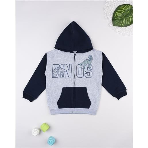 Prénatal felpa bimbo grigia/blu "dinos"