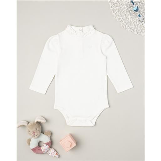 Prénatal body bimba bianco frill al collo