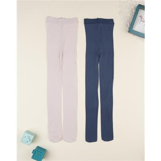 Prénatal pack 2 collant microfibra bambina blu/rosa