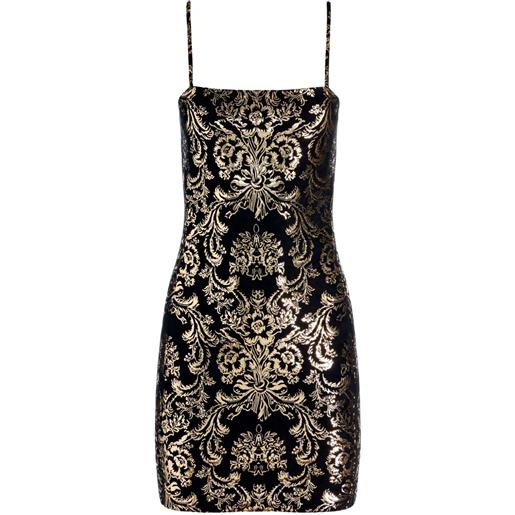 alice + olivia abito corto fifi con spalline sottili - nero