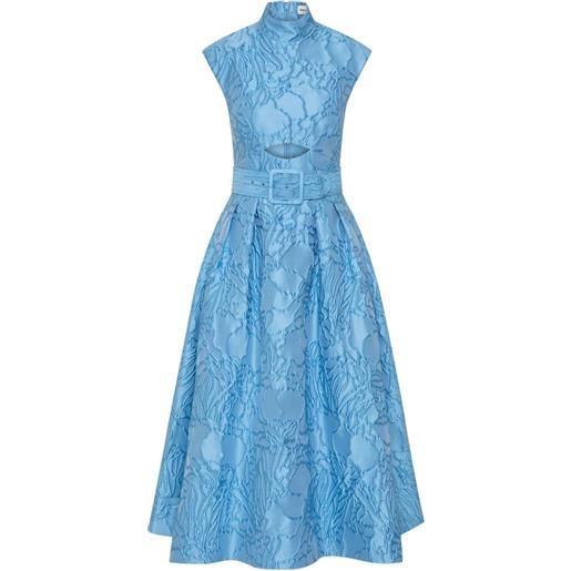 Rebecca Vallance abito midi aegir con cintura e cut-out - blu