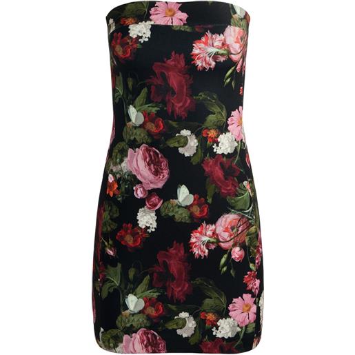 alice + olivia abito corto kelly a fiori - nero