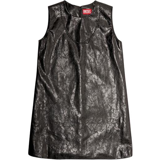 Diesel abito corto d-ares con logo goffrato - nero