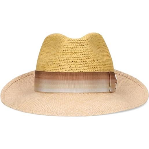 Borsalino cappello con nastro - giallo