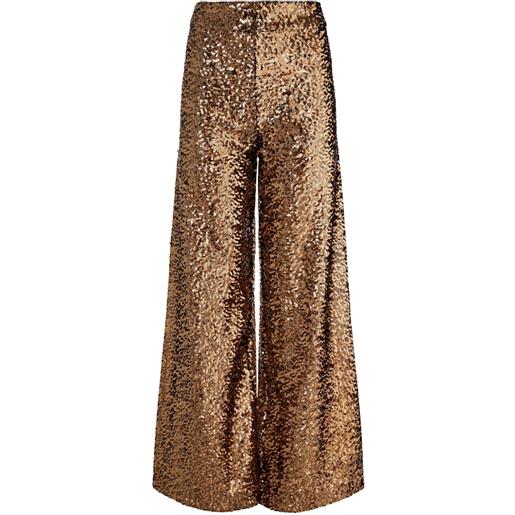 alice + olivia pantaloni a palazzo athena con paillettes - oro