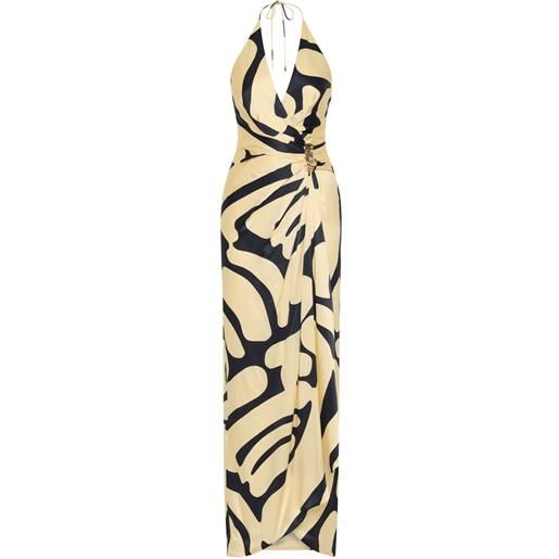 Rebecca Vallance abito lungo dune con scollo a v - toni neutri