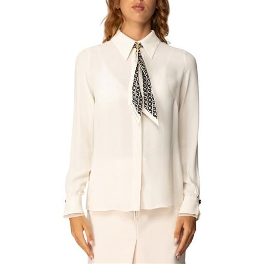 ELISABETTA FRANCHI camicia in georgette con foulard - ca09356e2 - merlot