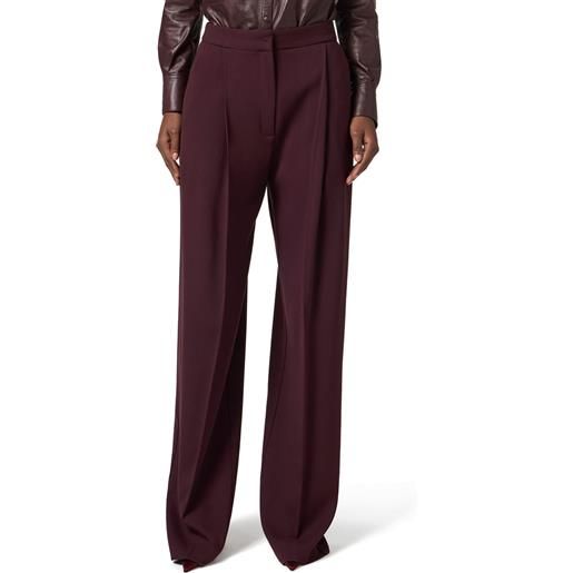 ELISABETTA FRANCHI pantalone in crepe con dettagli logo - pa12356e2 - merlot