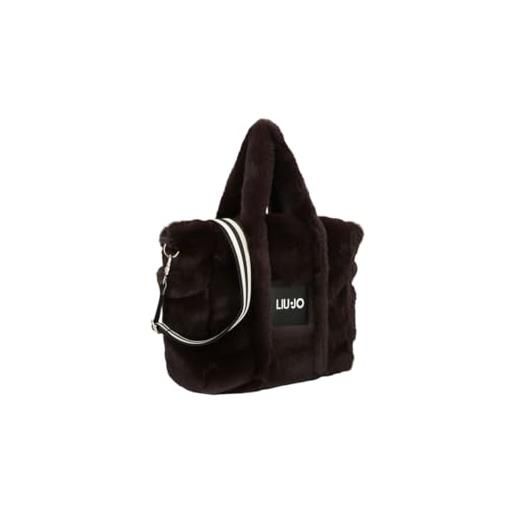 Liu Jo borsa tracolla e manici in ecopelliccia tf5270 (nero, medio)