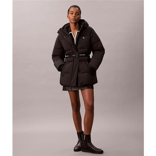 Calvin klein jeans piumino lungo con logo donna