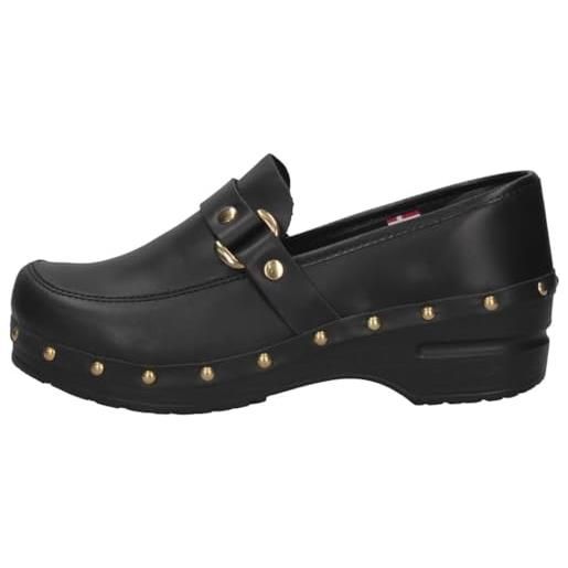 Sanita, original imola leather, scarpe zoccoli moda fashion casual (black, sistema taglie calzature eu, adulto, numero, media, 38)