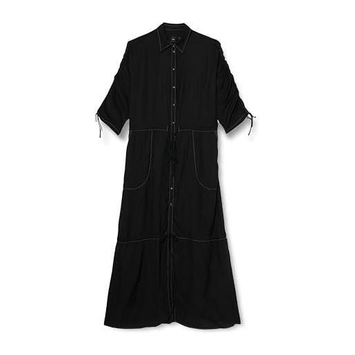 Pinko belfagor abito twill viscosa vestito da sera, z99_nero limousine, xxl donna