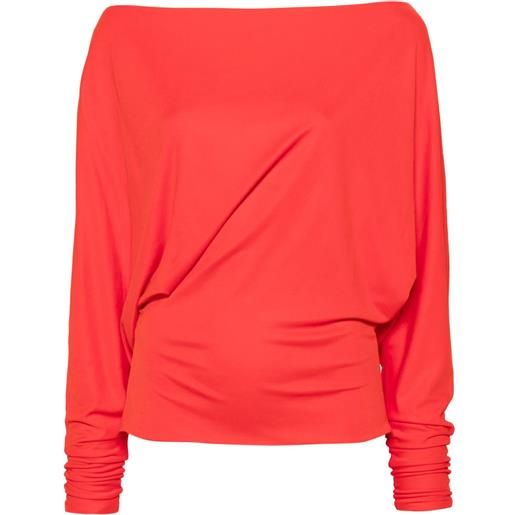 KHAITE top juno con maniche dolman - rosso
