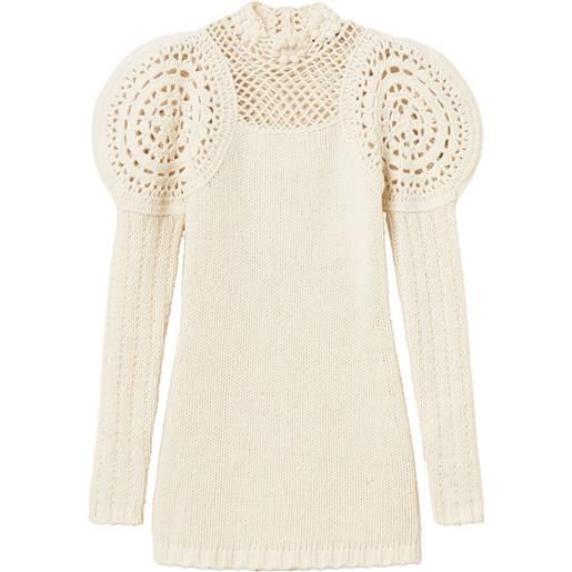 TWINSET abito con maniche a palloncino - toni neutri