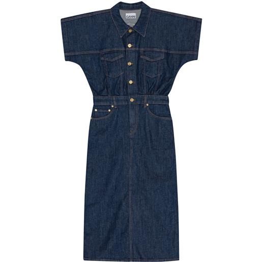 GANNI abito midi denim rose - blu