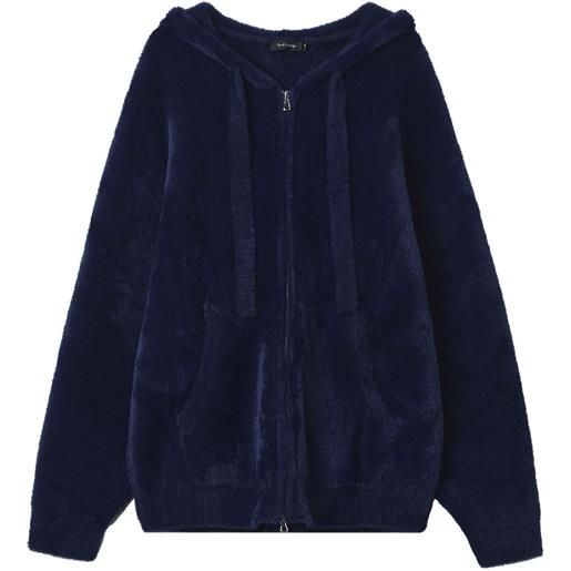 tout a coup cardigan con zip e cappuccio - blu