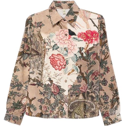 YAVI camicia a fiori - toni neutri